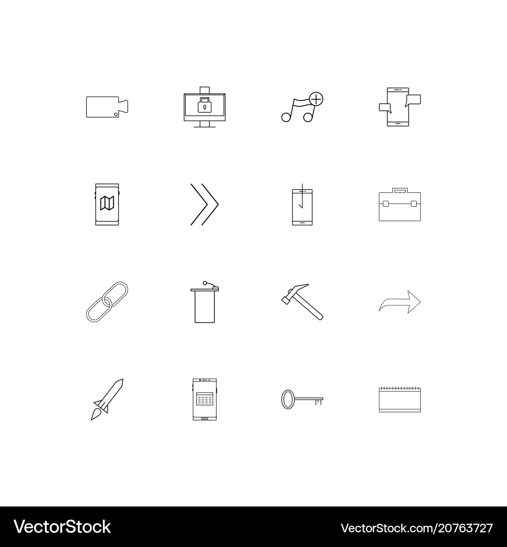 Internet of things linear thin icons set outlined vector image
