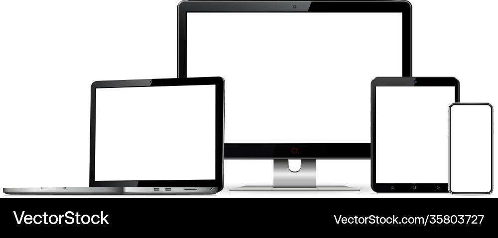 Isolated digital devices with blank empty screen Isolated digital devices with blank empty screen vector image