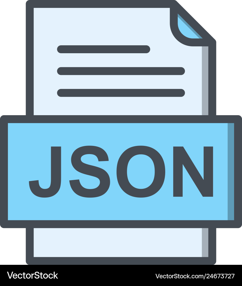 Json Datei Dokument-Symbol vektorbild