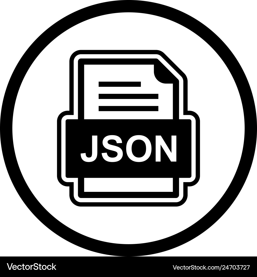 Json file document icon vector image