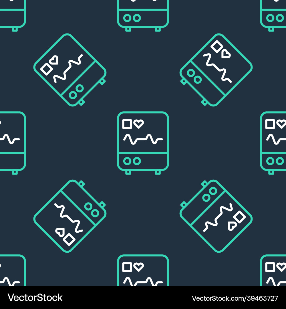 Line computer monitor with cardiogram icon Line computer monitor with cardiogram icon vector image