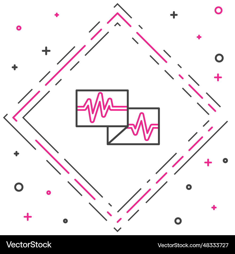 Line computer monitor with cardiogram icon Line computer monitor with cardiogram icon vector image