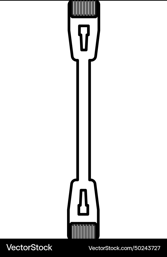 Patch cable path cord ethernet technology rj45 Vector Image