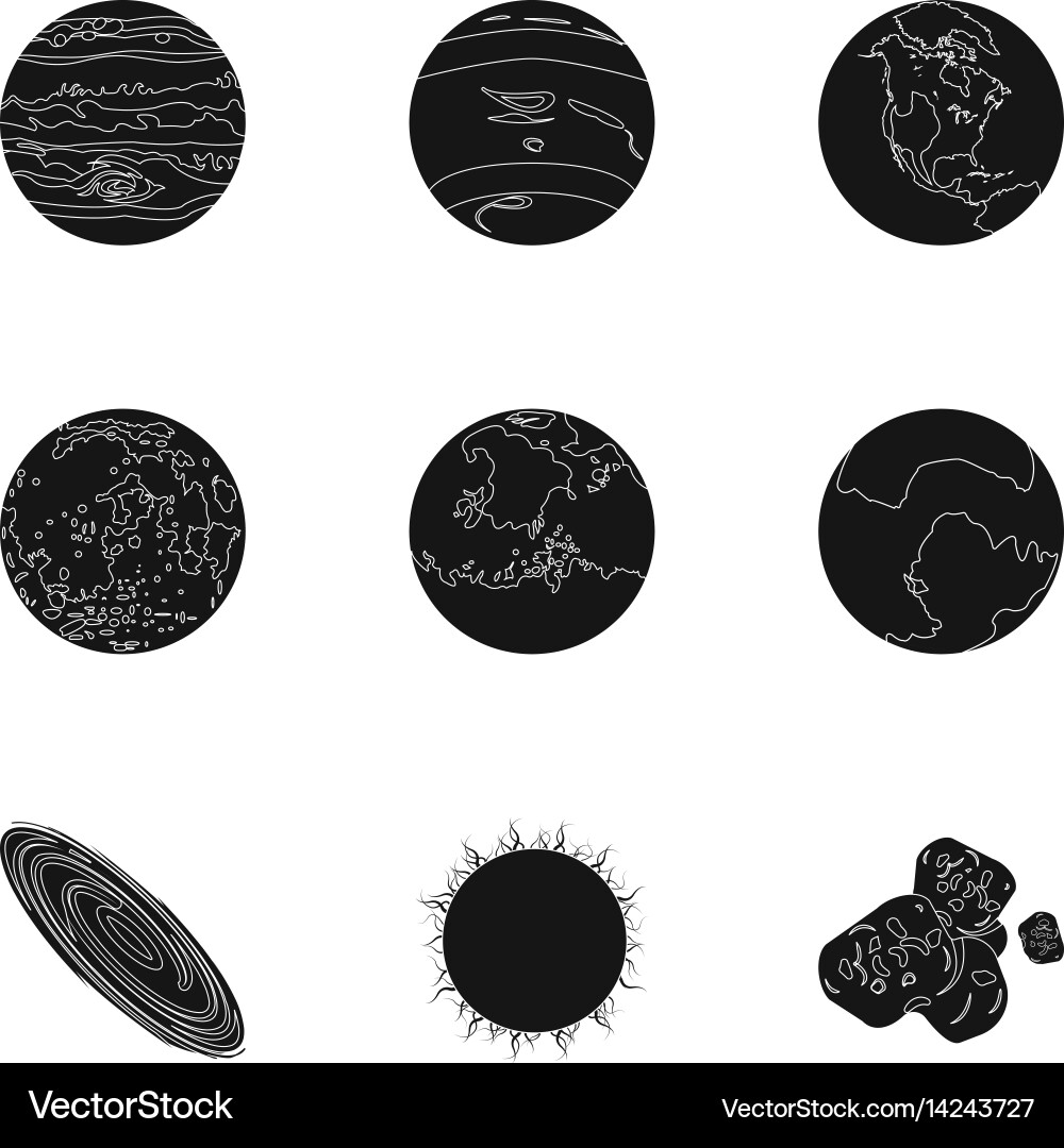 Planets of the solar system cosmic objects Vector Image