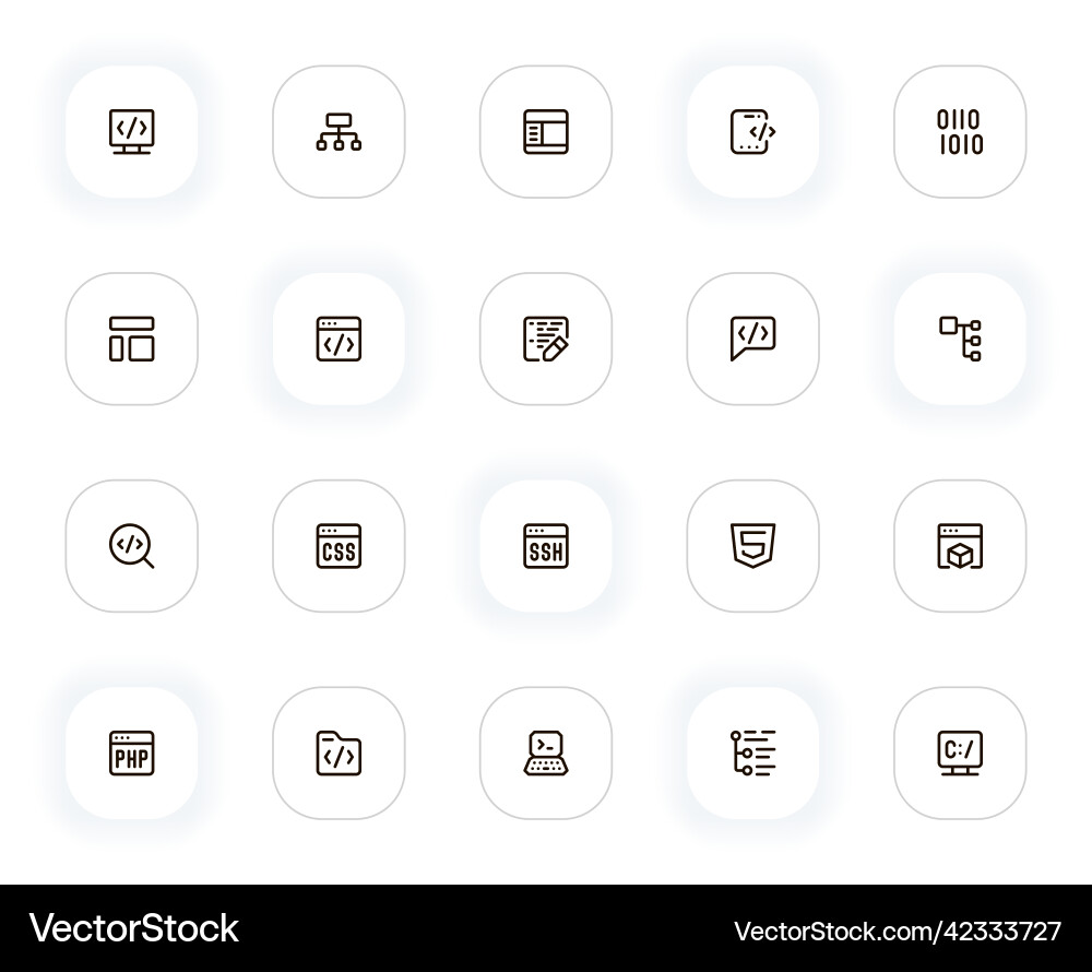 Programming- und Datenzeilensymbole editierbar Programming- und Datenzeilensymbole editierbar vektorbild