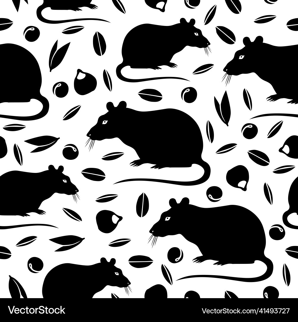 Rat & Feed Seamless Pattern vector image
