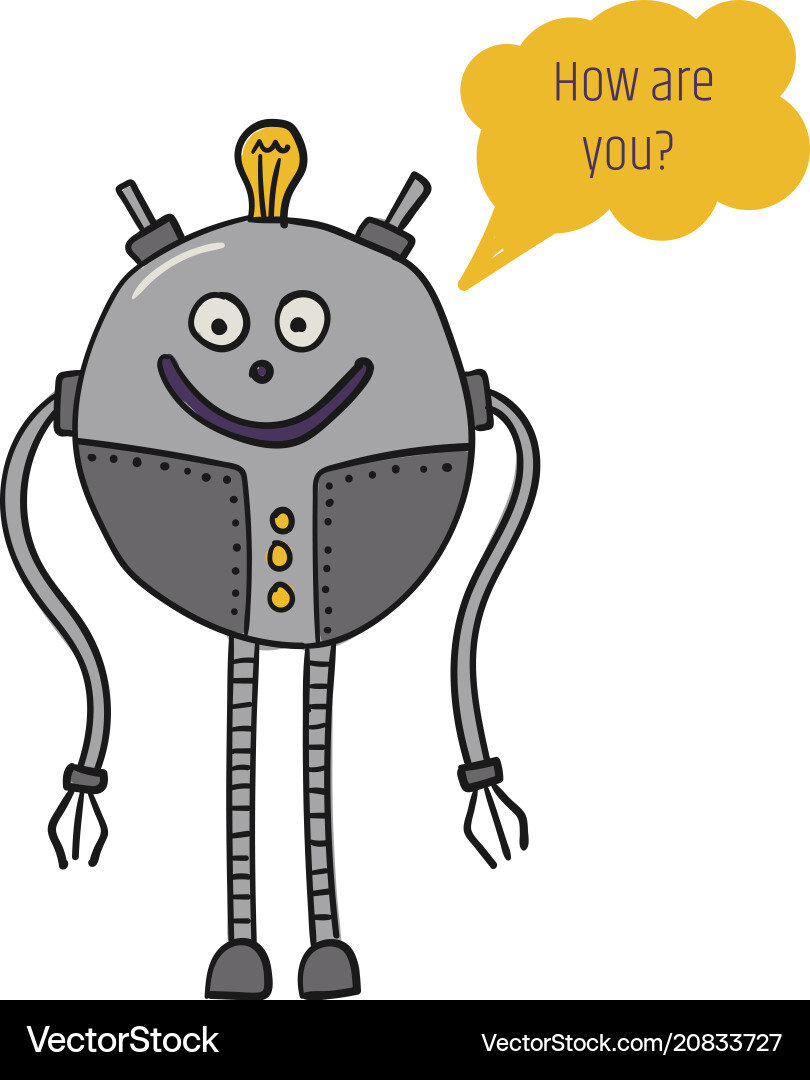 Robot is round bot talk artificial vector image