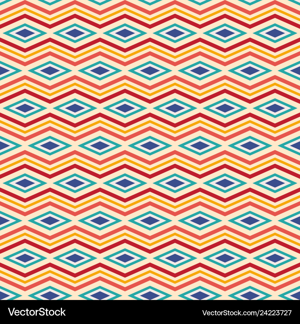 Seamless pattern of rhombuses and zigzag lines Seamless pattern of rhombuses and zigzag lines vector image