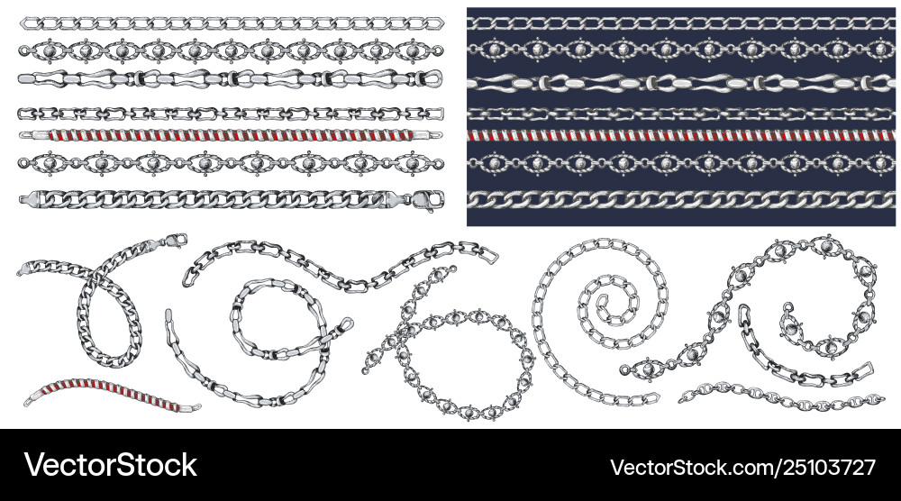 Set brush patterns with retro hand-drawn sketch Set brush patterns with retro hand-drawn sketch vector image