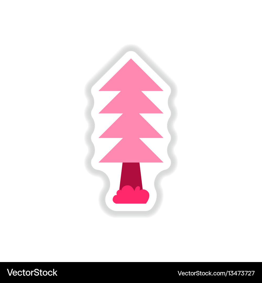 Set of labels with shadow tree icon Set of labels with shadow tree icon vector image