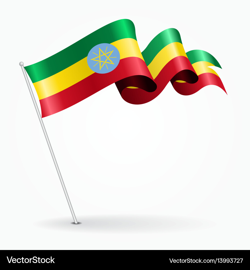 Äthiopische Wavy Flagge Vektorbild