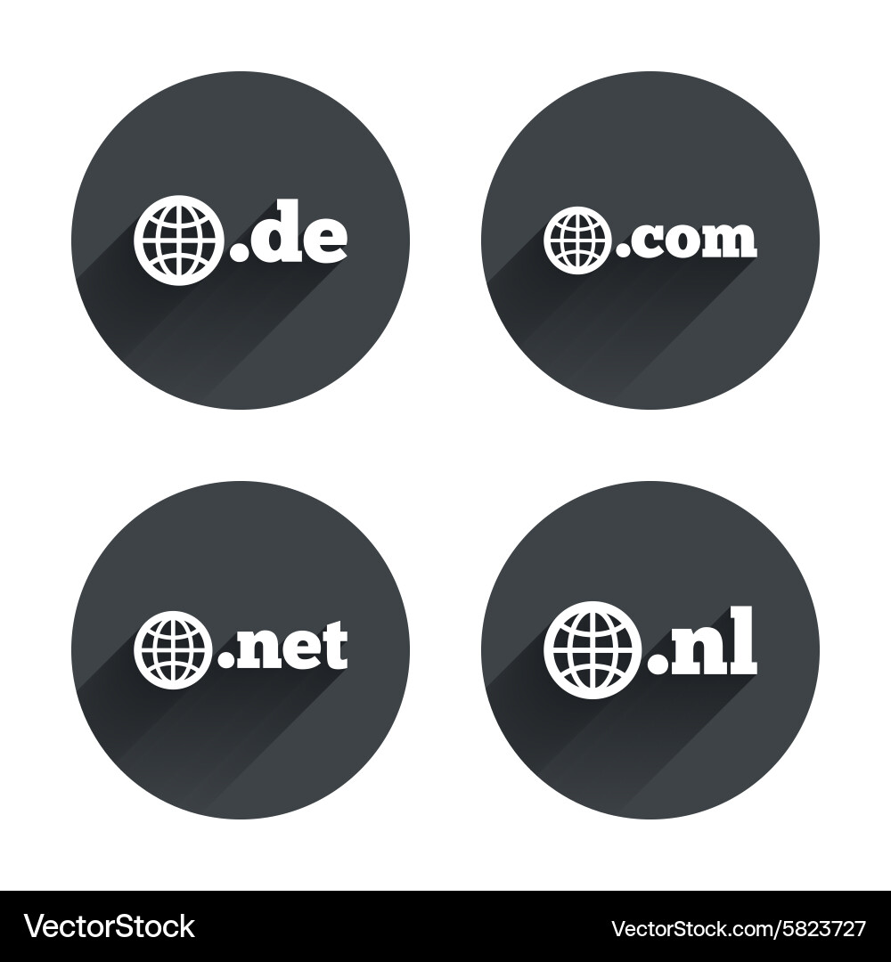 Top-level domains signs de com net and nl Vector Image