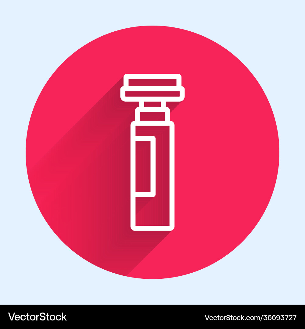 White line marker pen icon isolated with long Vector Image