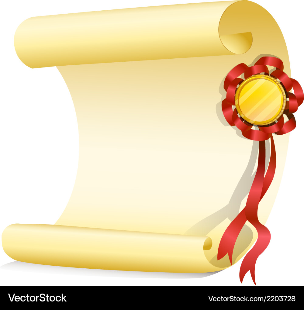 An empty sheet of paper with a ribbon Vector Image