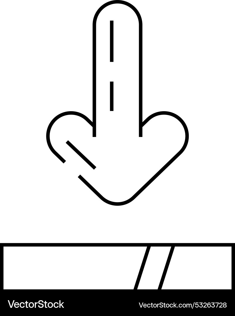 Arrow pointing loading process line icon Arrow pointing loading process line icon vector image