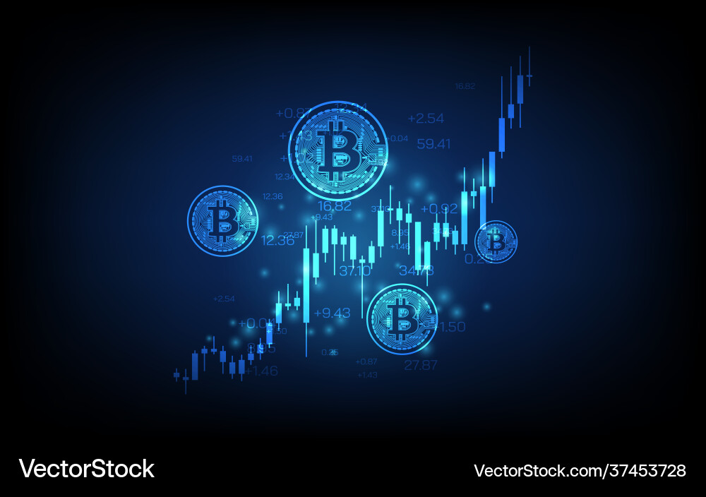 Bitcoin digital currency futuristic Bitcoin digital currency futuristic vector image