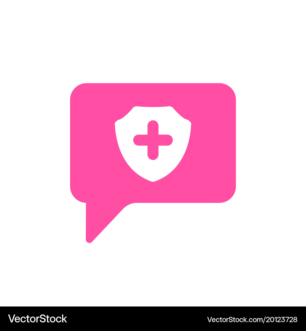 Bubble chat message security shield icon Vector Image