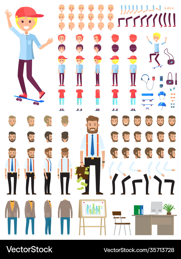 Create character set different Create character set different vector image