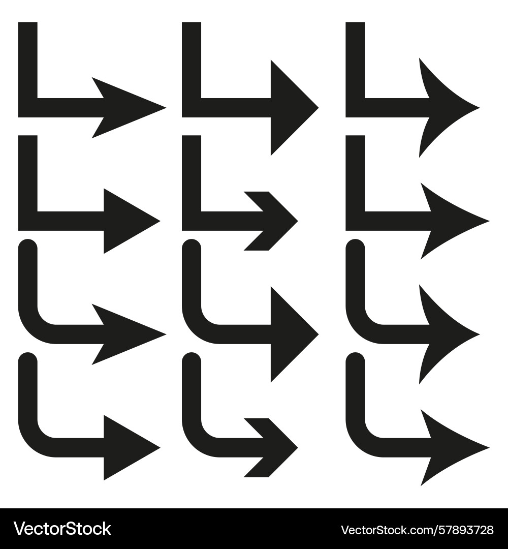 Directional arrow symbols navigation pointer vector image