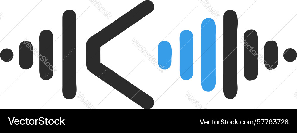 Dynamic speaker sound waves icon for audio output vector image