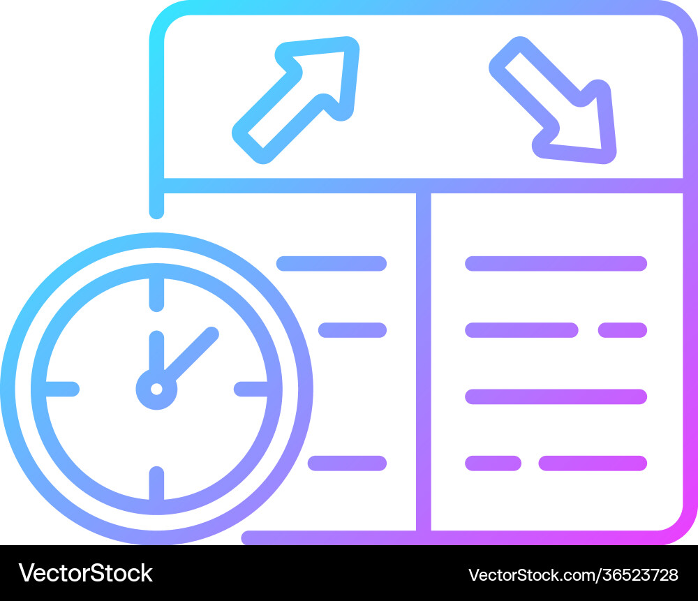 Flight scheduling gradient linear icon vector image
