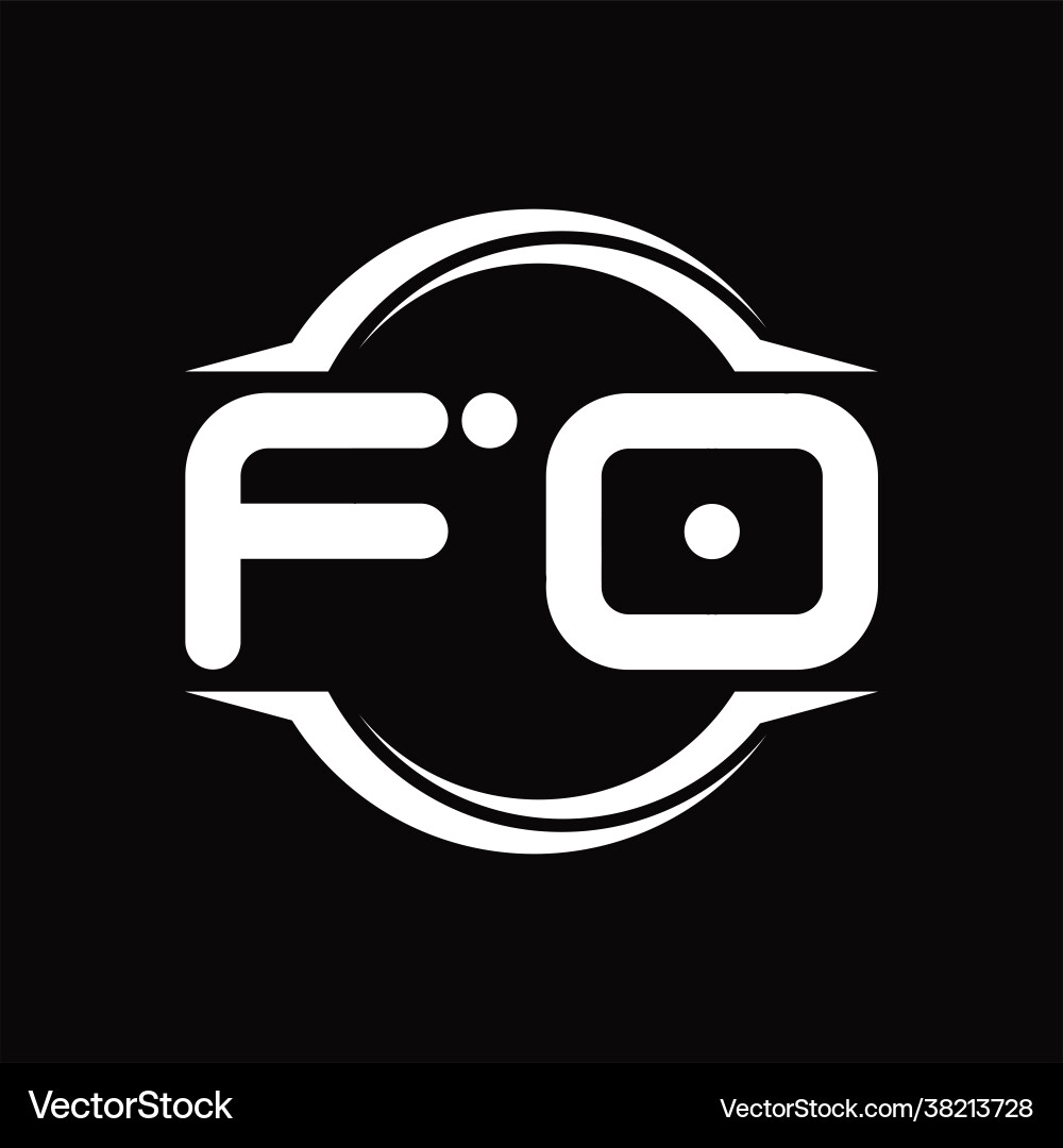 Fo logo monogram with circle rounded slice shape Vector Image