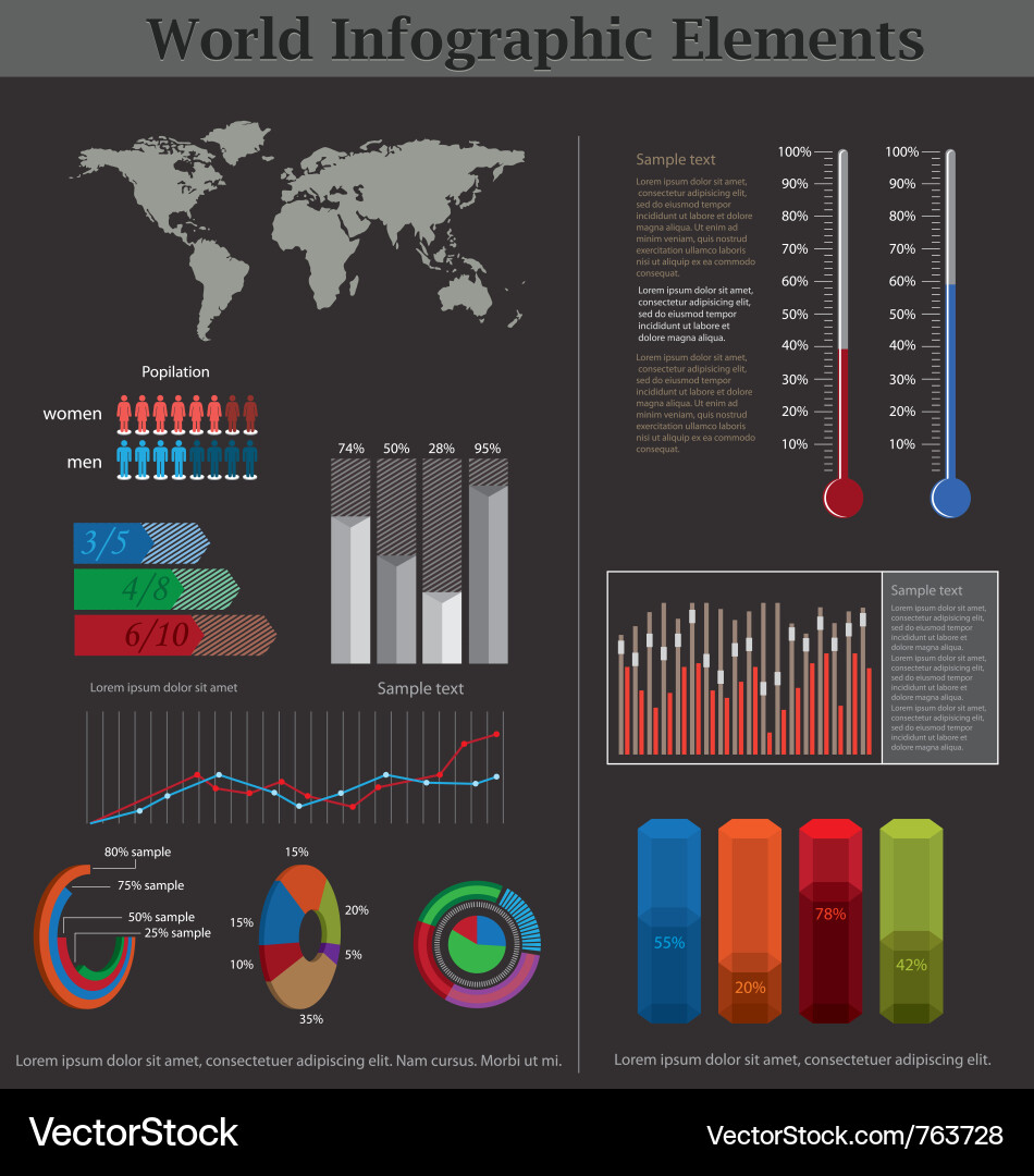 Global Data & Charts vector image