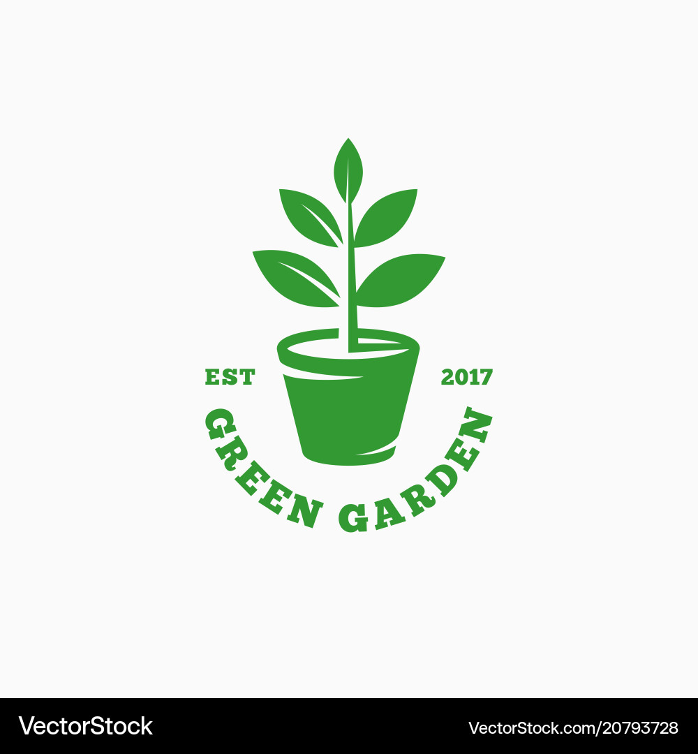 Green garden logo Royalty Free Vector Image - VectorStock