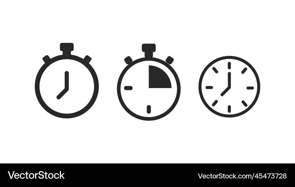 Isolated time and clock line icons Isolated time and clock line icons Vector Image