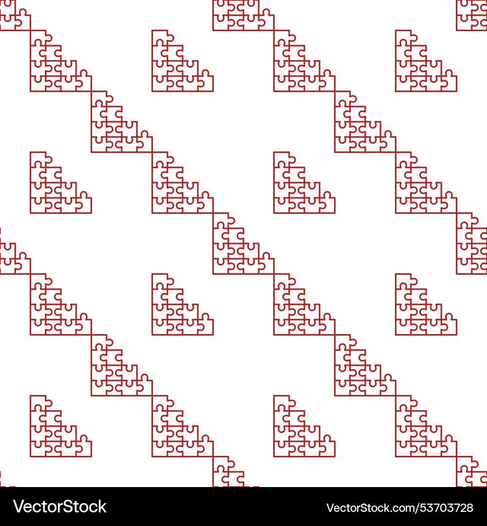 Jigsaw puzzles seamless pattern in outline style Jigsaw puzzles seamless pattern in outline style vector image
