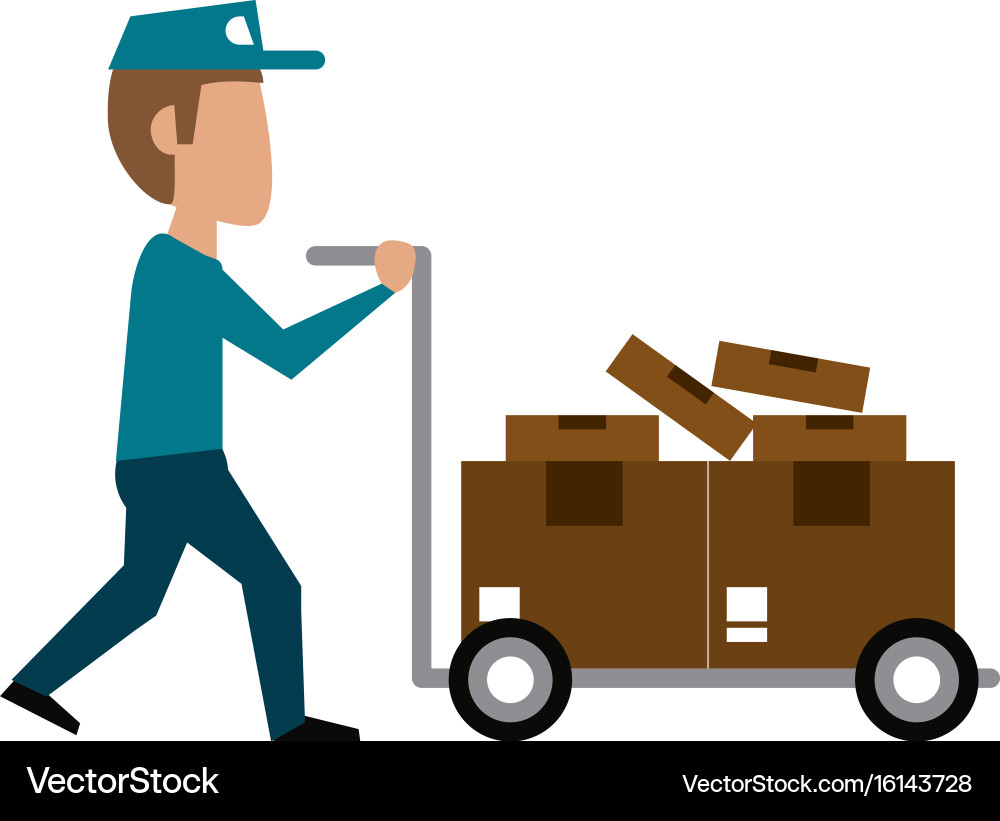 Mailman with package icon image vector image