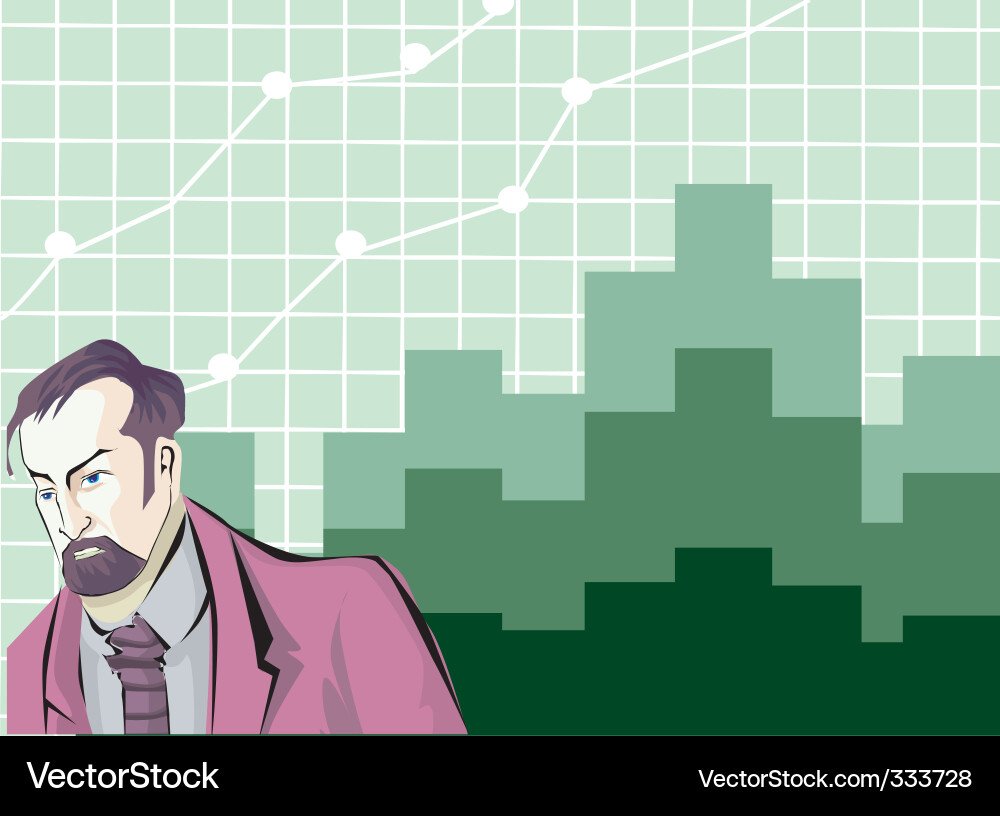 Man and graph vector image