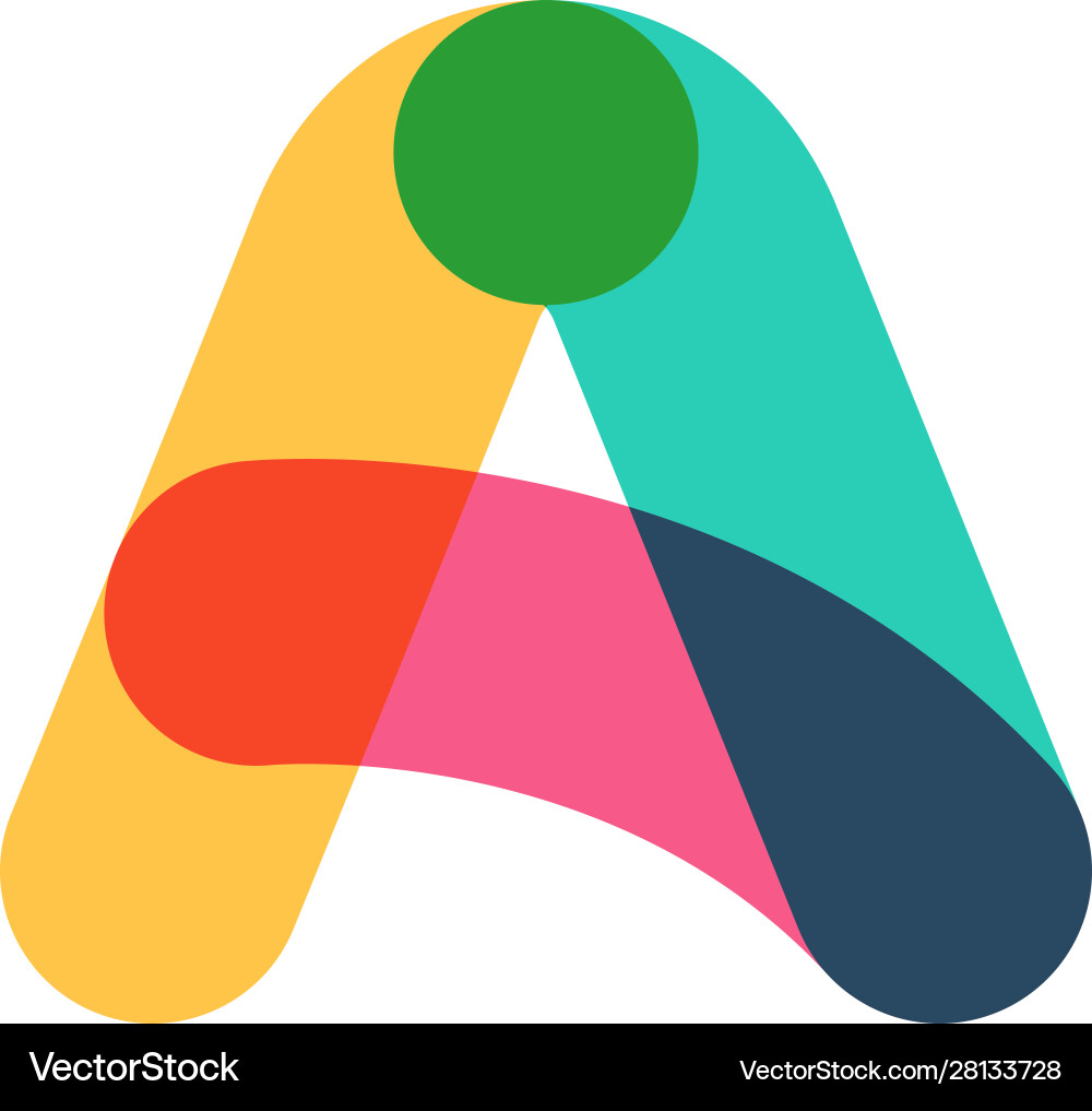 Overlapping one line letter a logotype Overlapping one line letter a logotype vector image