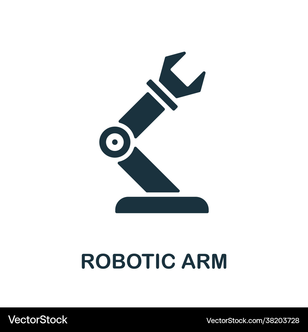 Robotic arm icon monochrome simple element from Robotic arm icon monochrome simple element from vector image