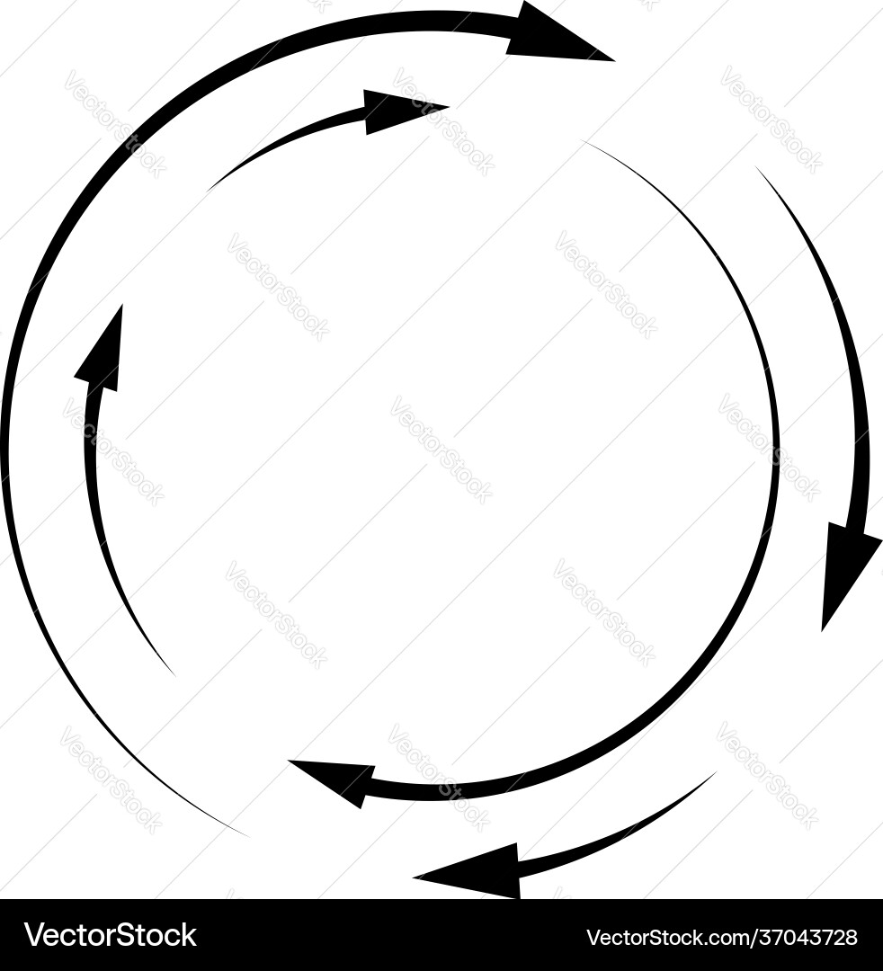 Rotating arrows concentric radial and circular Vector Image