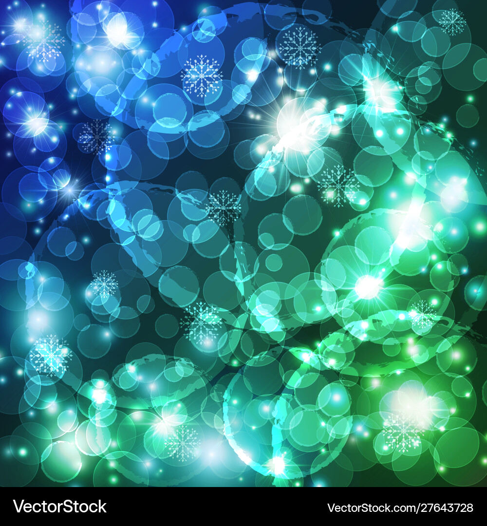 Turquoise background with bokeh sparkles Turquoise background with bokeh sparkles vector image