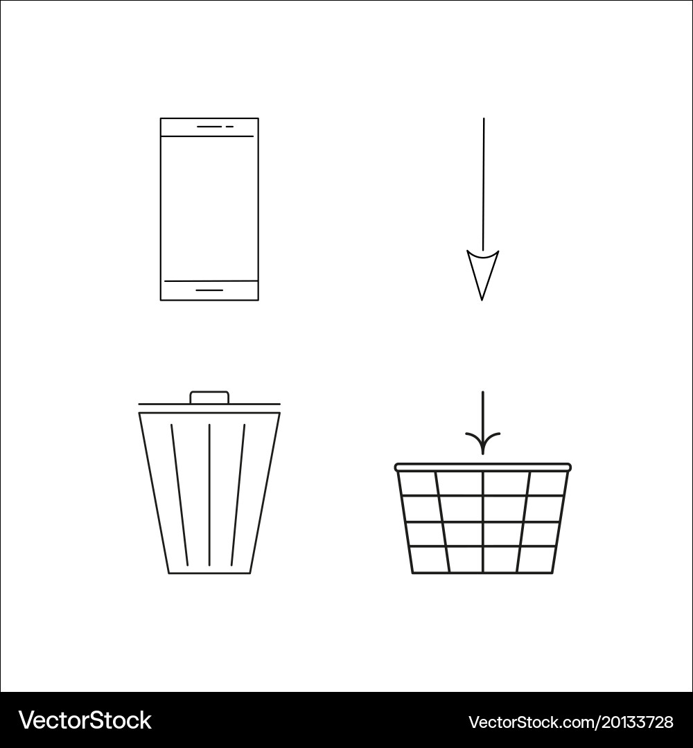 Web simple linear icon setsimple outline icons vector image