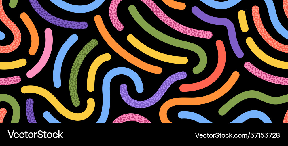 Whimsical abstract design with colorful curved Vector Image