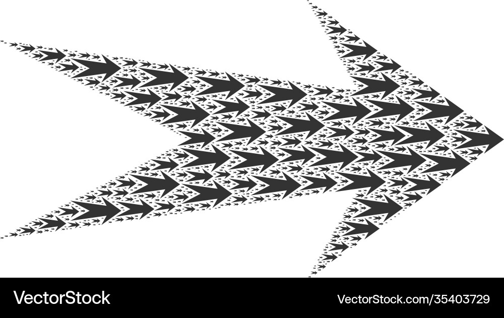 Arrow right recursion collage itself items vector image