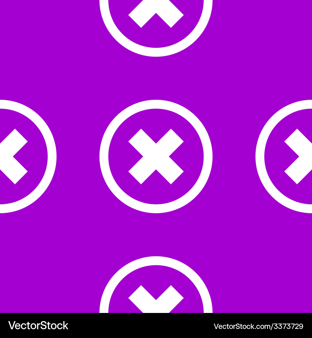Cancel web icon flat design seamless pattern Vector Image