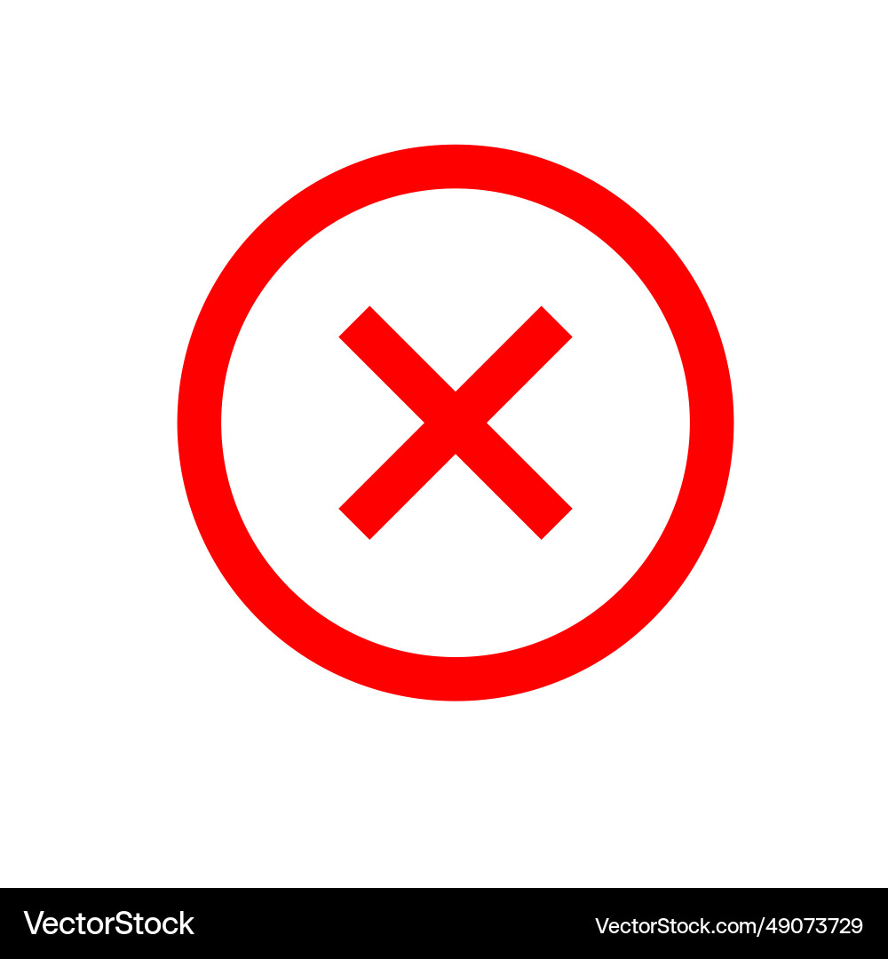 Check marks in circle red cross icon Vector Image