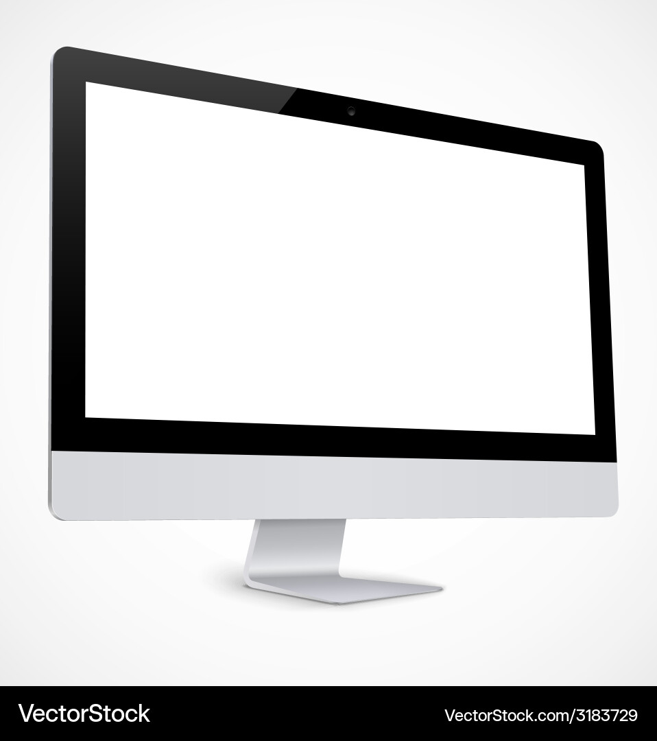 Computer display with white screen Vector Image