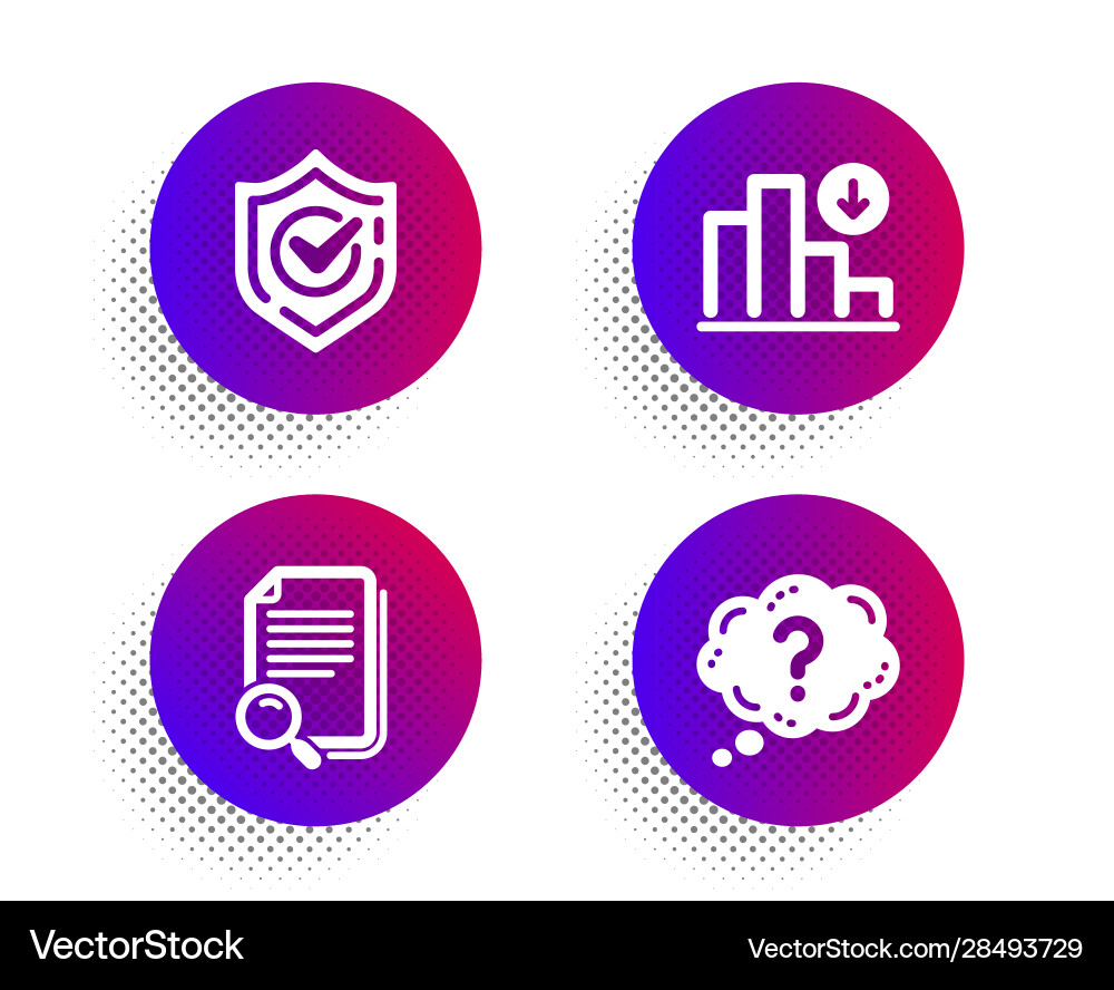 Confirmed decreasing graph and search file icons Vector Image