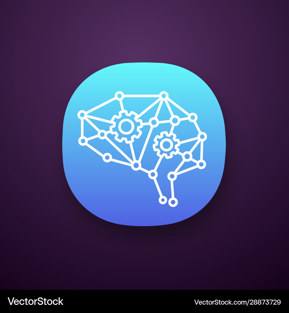 Deep learning ai app icon Deep learning ai app icon vector image