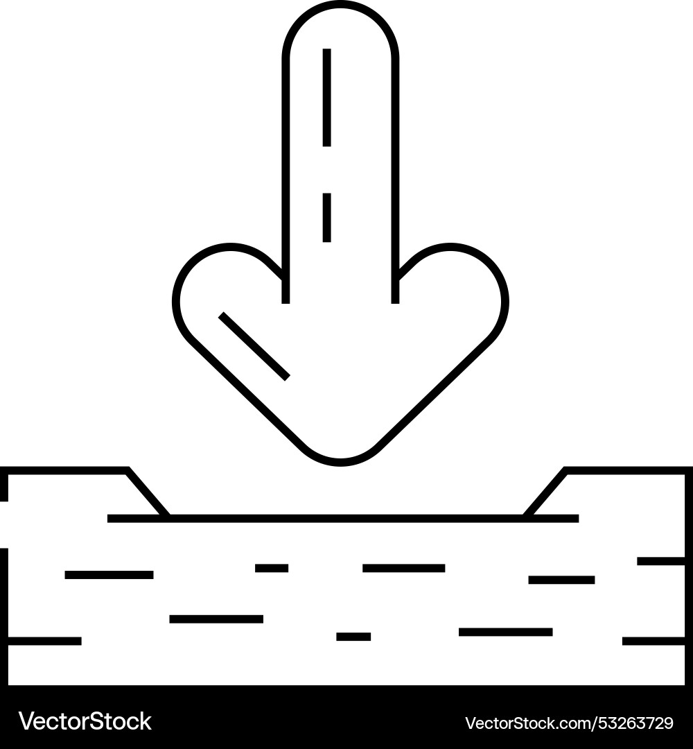 Down arrow data loading line icon Vector Image