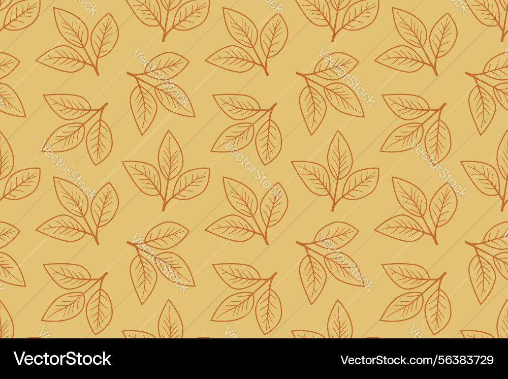 Elegant autumnal leaf pattern subtle repeating Elegant autumnal leaf pattern subtle repeating vector image