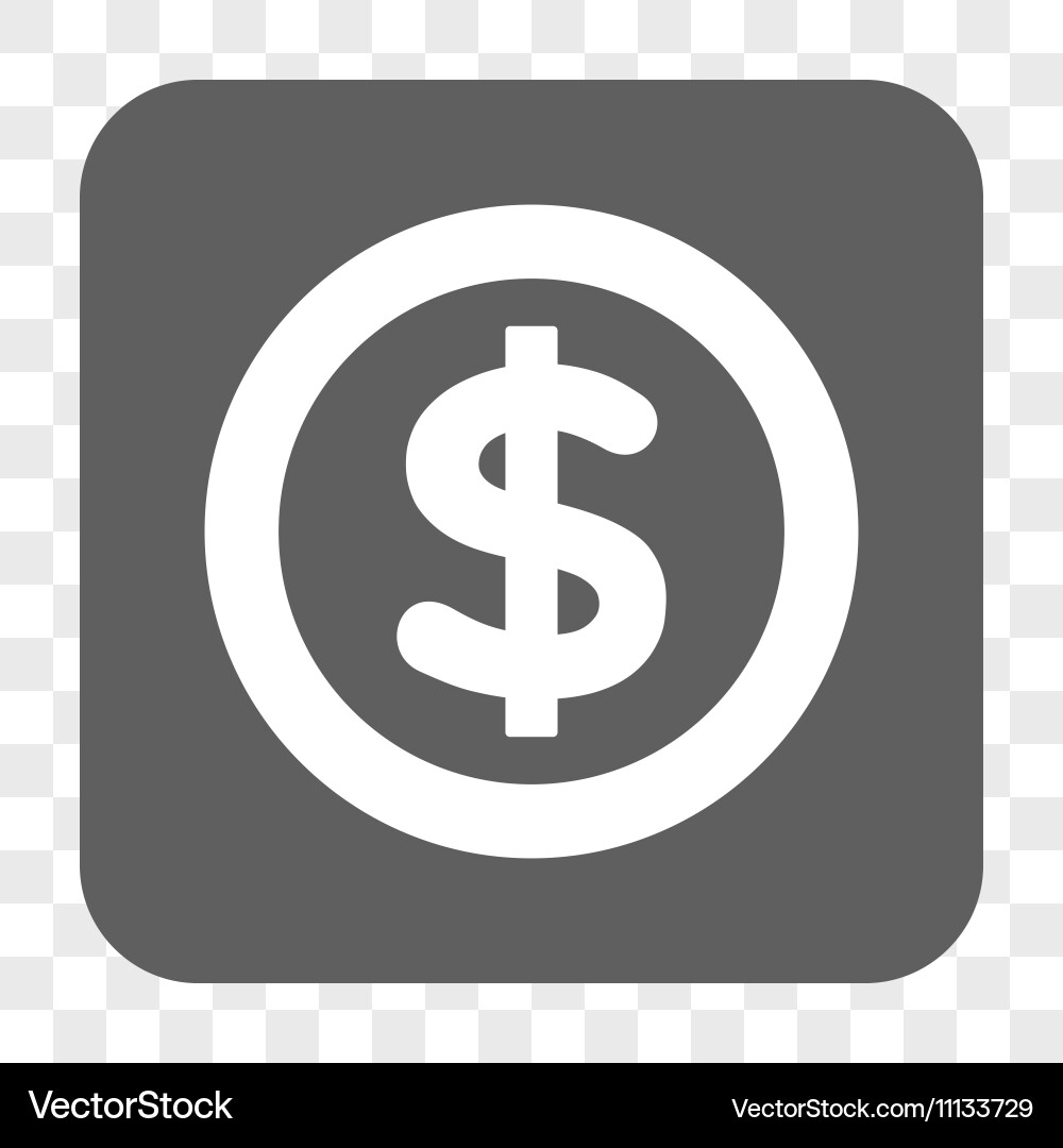 Finance rounded square button vector image