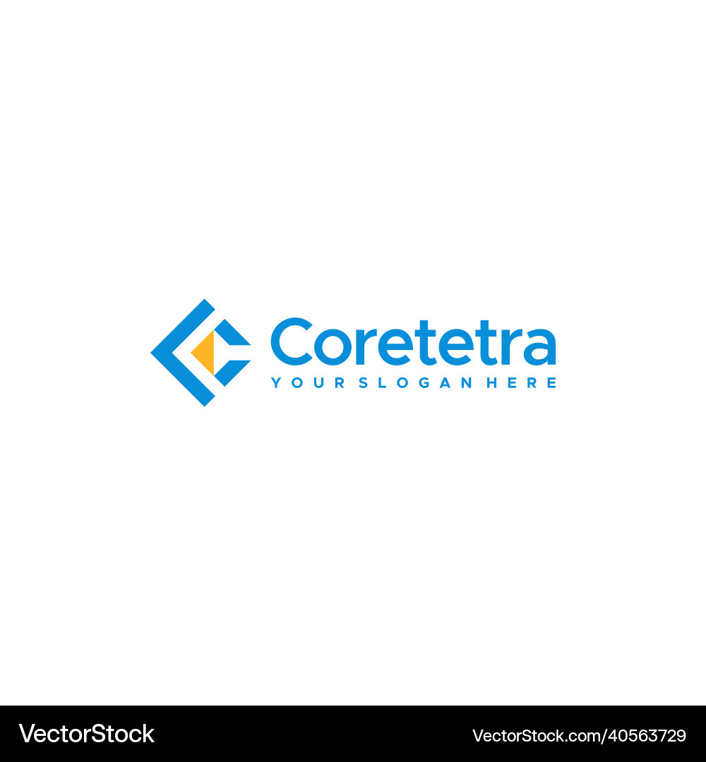 Flat colorful initial c coretetra logo design Flat colorful initial c coretetra logo design Vector Image