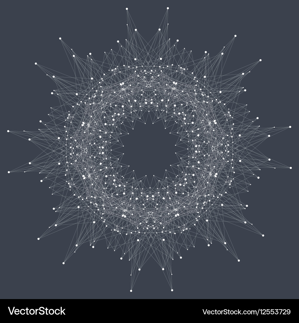 Fractal element with compounds lines and dots big vector image