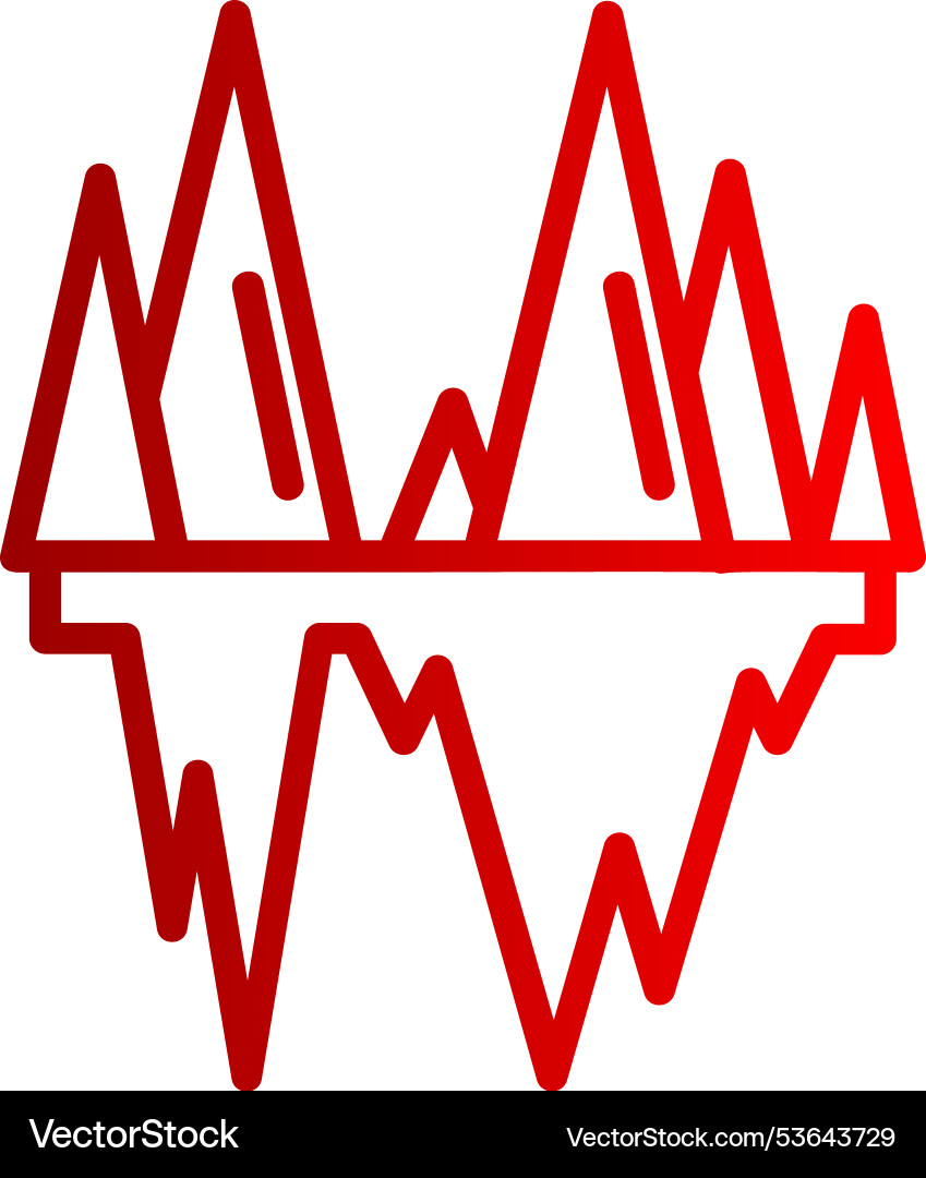 Iceberg line gradient icon Vector Image
